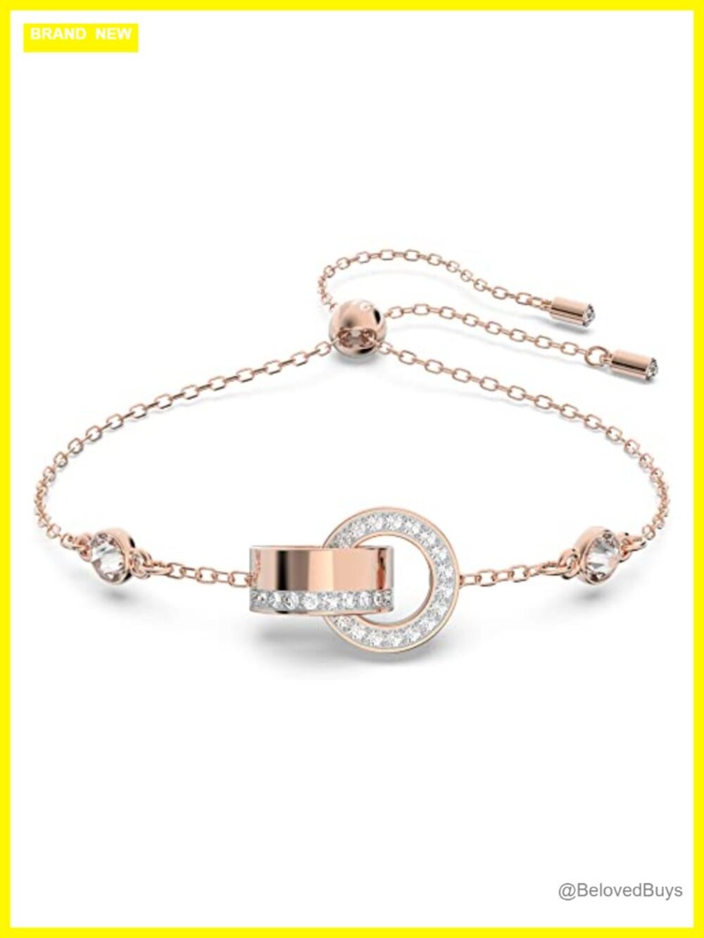 Swarovski Hollow Bracelet Rose Gold Tone Crystal Bangle Women's Jewelry